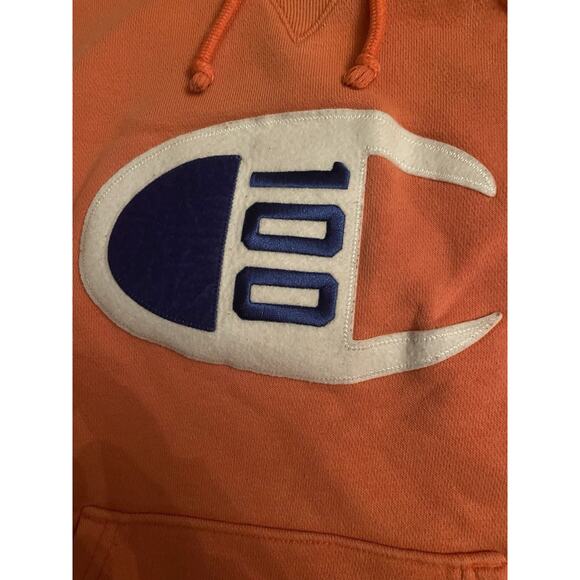 Champion Century C Logo Hoodie Womens Small Long Sleeve 100 Years Pullover - Picture 3 of 8